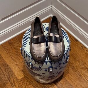 Pedro Garcia Stina metallic leather slip-on loafer